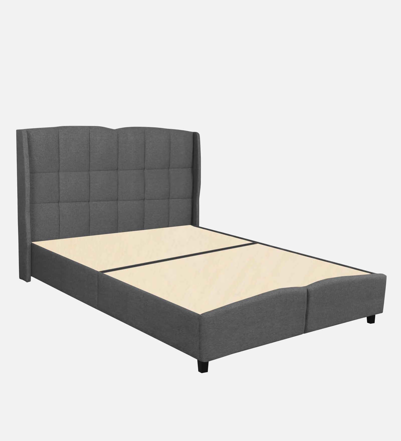 Jovi Velvet Queen Size Bed In Davy Grey In Colour