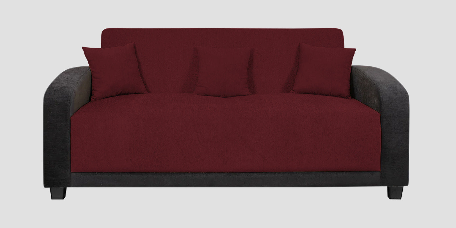 Alex Fabric 3 Seater Sofa In Blood Maroon Colour