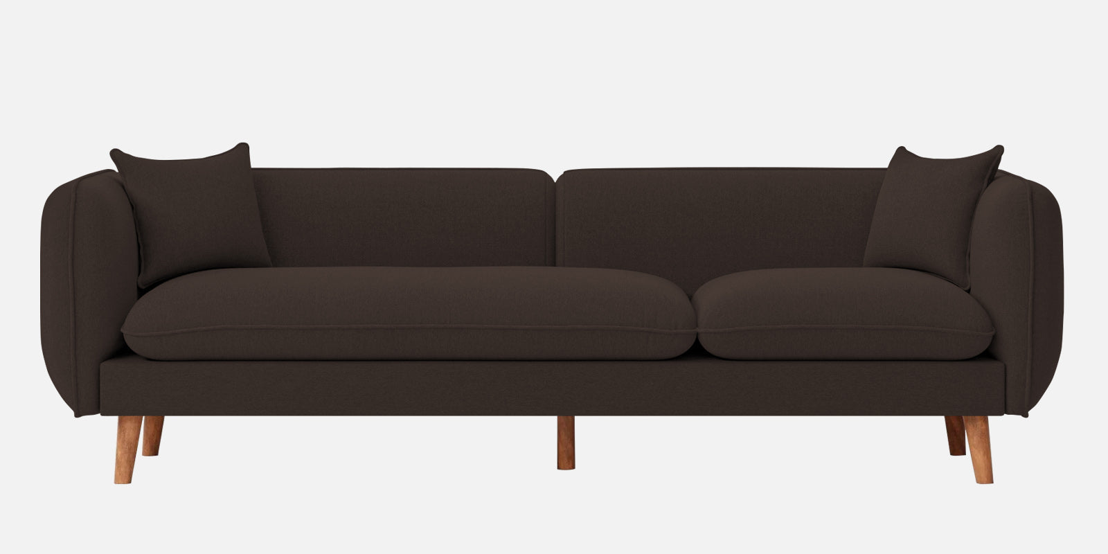 Reva Fabric 3 Seater Sofa In Coco Brown Colour