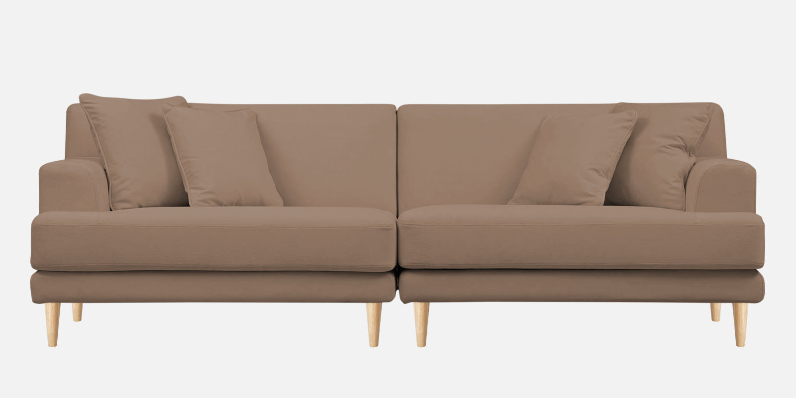 Woody Fabric 4 Seater Sofa in Sandy Beige Colour