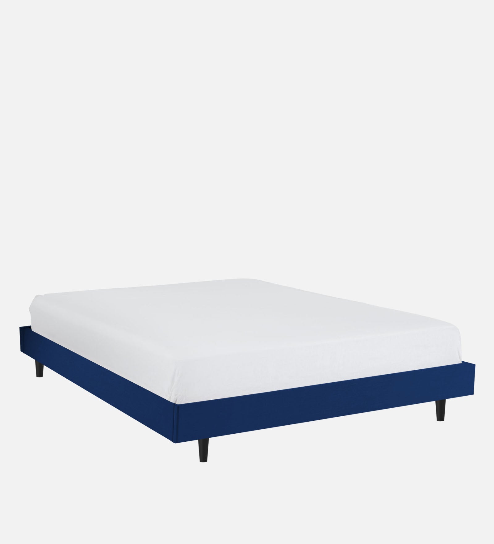 Basi Fabric Queen Size Bed In Royal Blue Colour