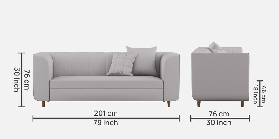 Sumo Velvet 3 Seater Sofa In Concrete Grey Colour - Febonic Living