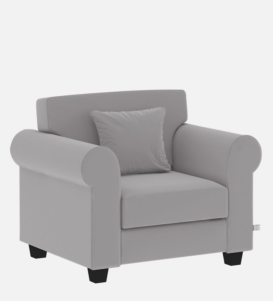 Numonk Velvet 1 Seater Sofa In Concrete Grey Colour - Febonic Living