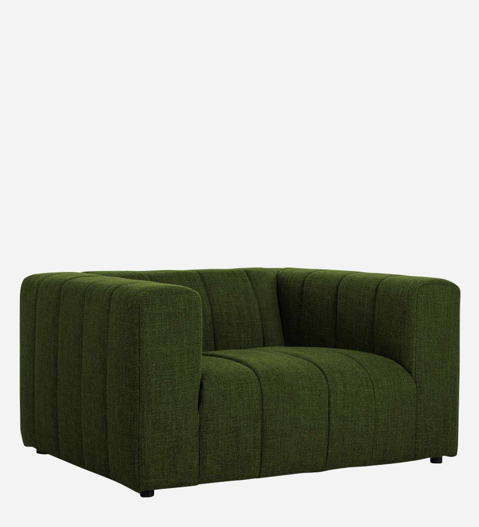 Lara Fabric 1 Seater Sofa in olive green Colour