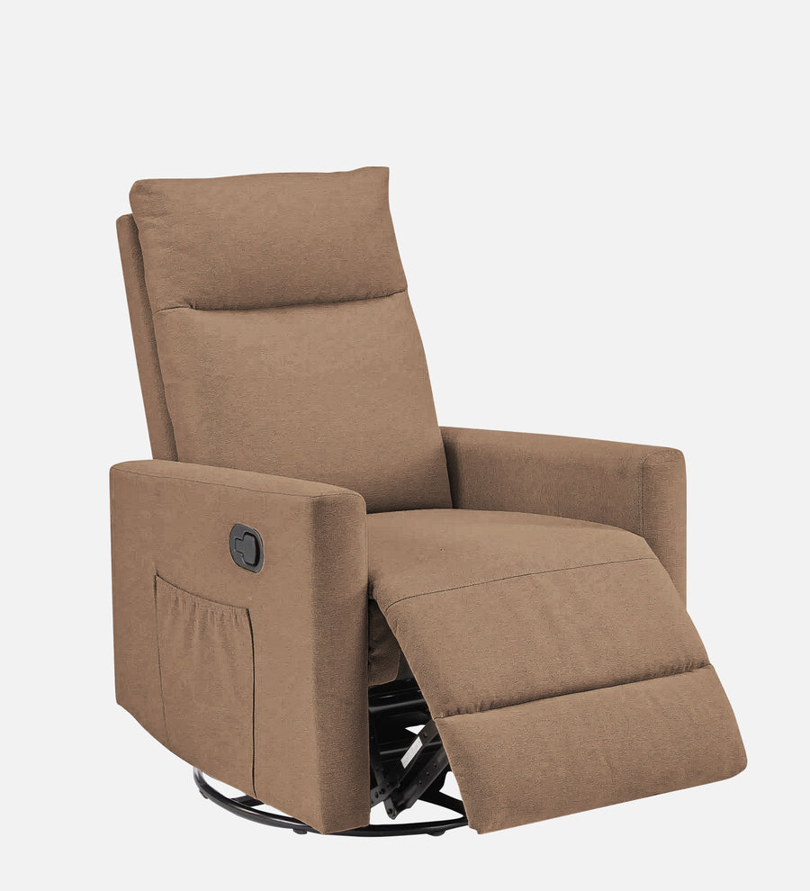 Zura Fabric 1 Seater Rotating Motorized Recliner In Cookie Beige Colour - Febonic Living