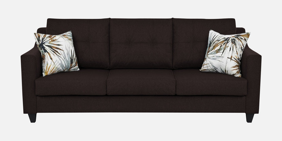 Welly Fabric 3 Seater Sofa In Dark Brown Colour - Febonic Living
