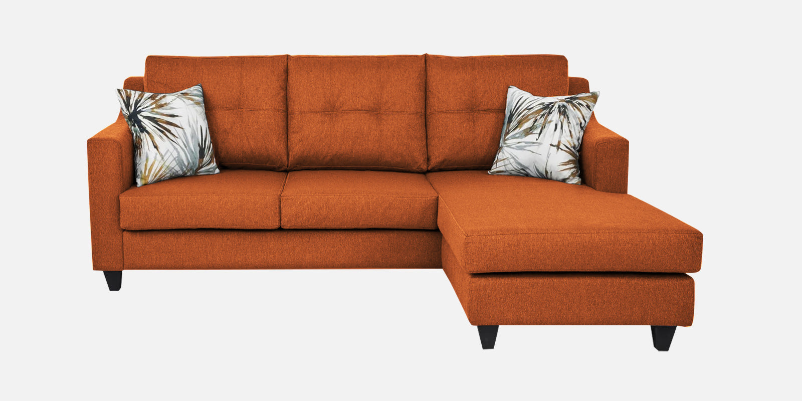 Welly Fabric LHS Sectional Sofa (2 + Lounger) Vivid Orange Colour