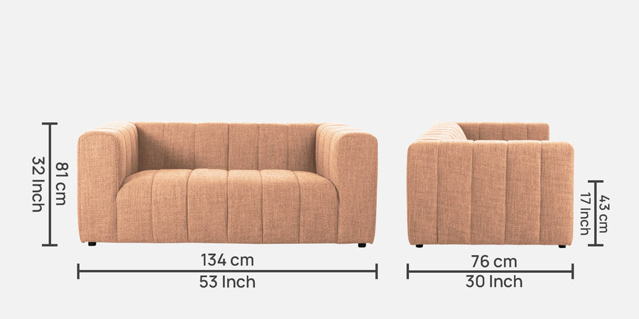 Lara Fabric 2 Seater Sofa In Cosmic Beige Colour - Febonic Living