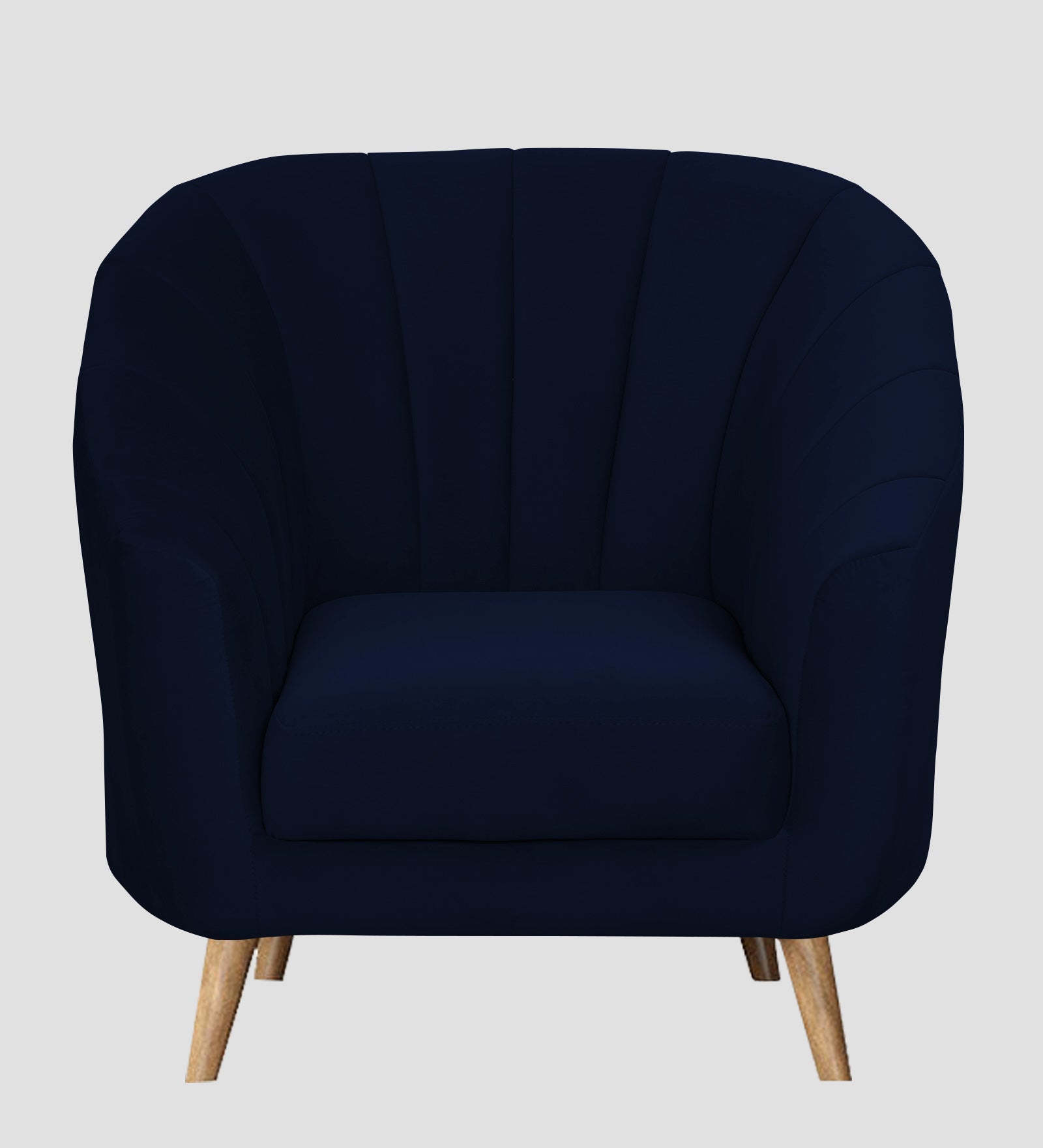 Nancy Velvet 1 Seater Sofa in Dark Blue Colour