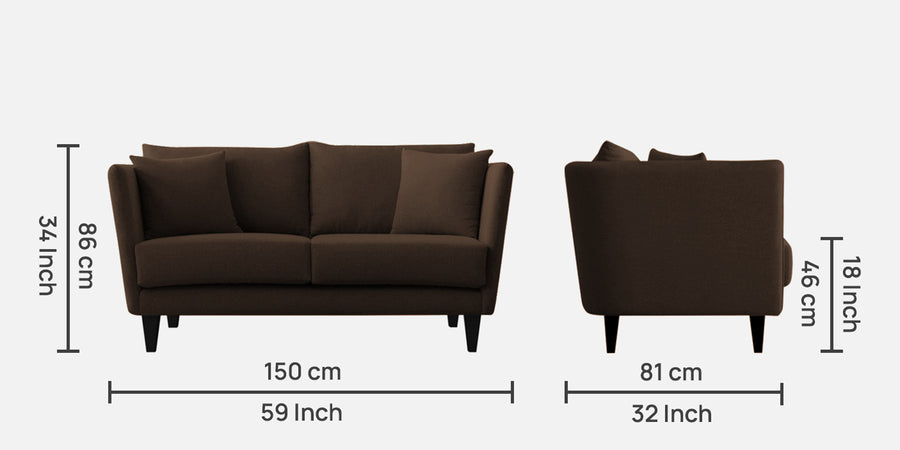 Norway Velvet 2 Seater Sofa In Cholocate Brown Colour - Febonic Living