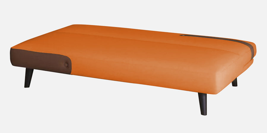 Vedan Fabric 3 Seater Convertible Sofa Cum Bed In Dark Orange Colour - Febonic Living