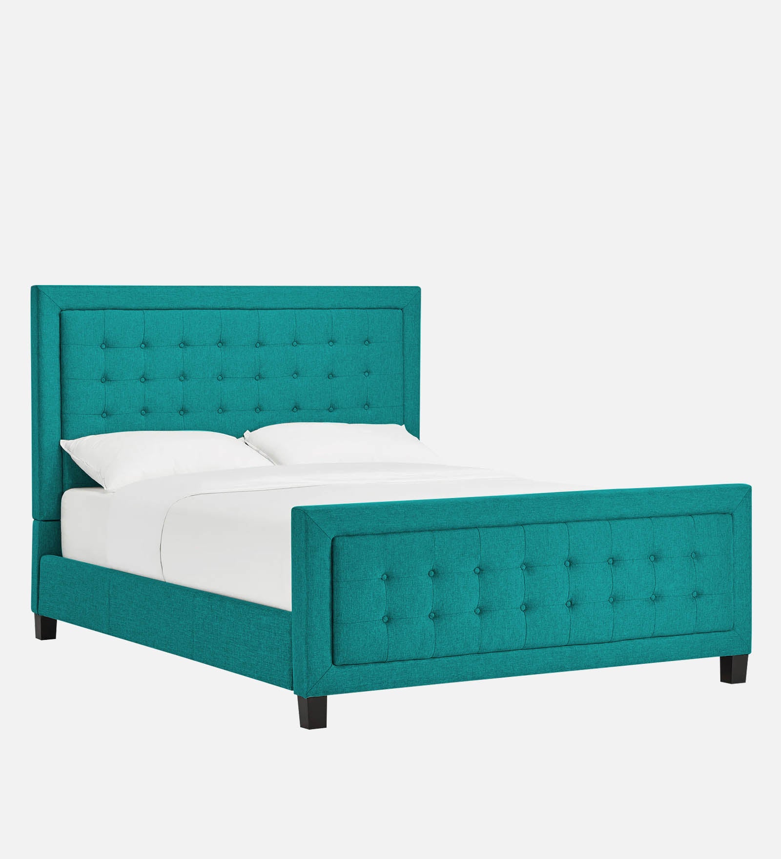 Kaster Fabric Queen Size Bed In Sea Green Colour