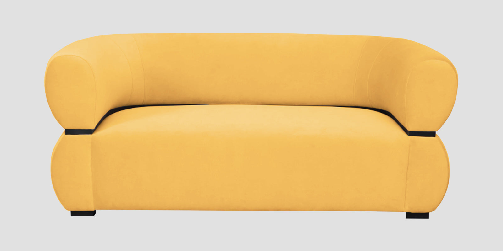 Kula Velvet 2 Seater Sofa In Turmeric Yellow Colour