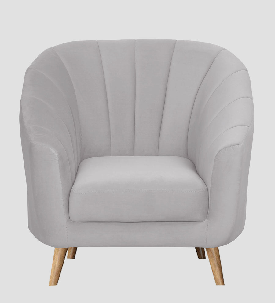 Kaylee Velvet 1 Seater Sofa In Concrete Grey Colour - Febonic Living