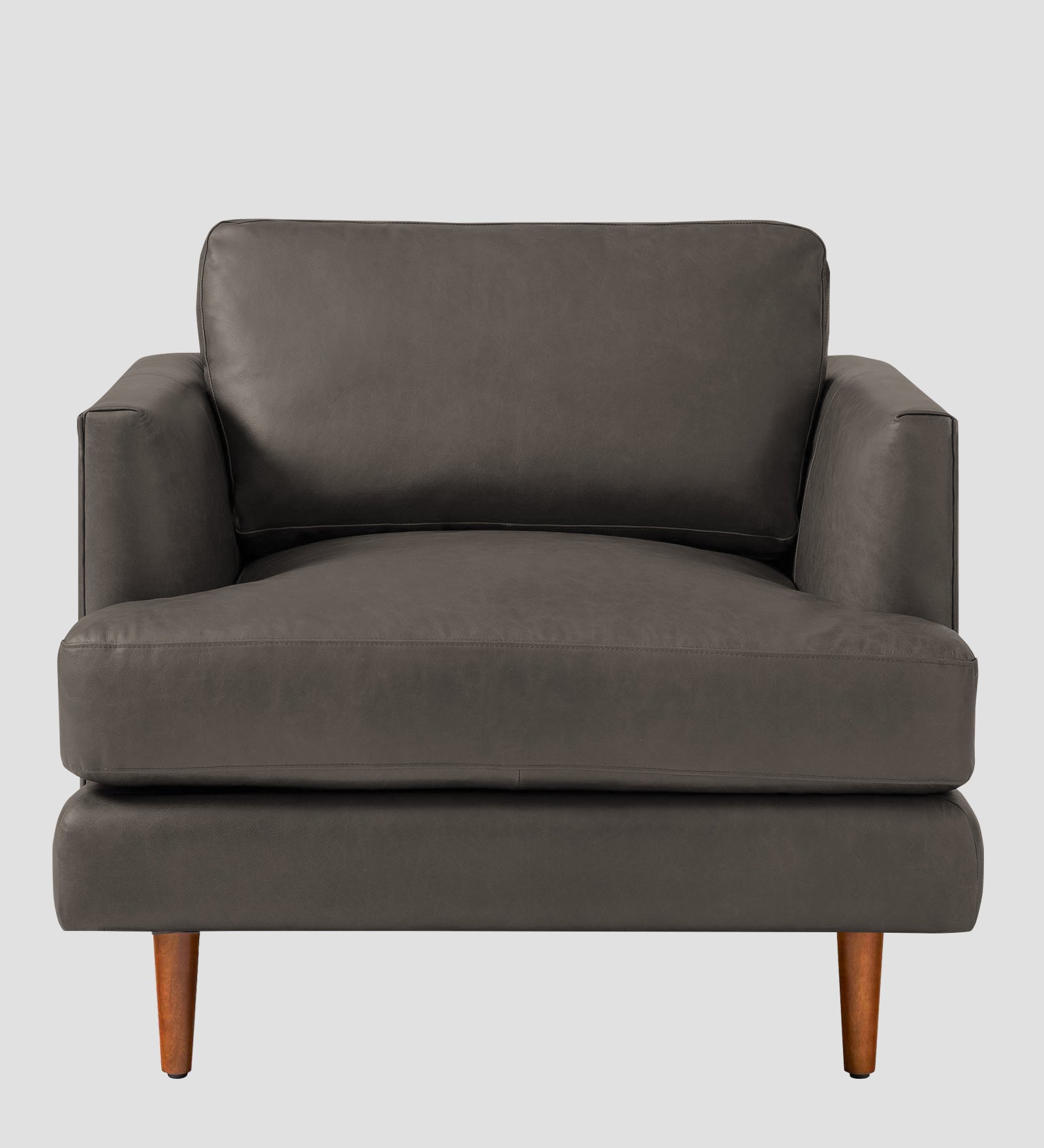 Sterio Leatherette 1 Seater Sofa In  Shark Grey Colour - Febonic Living