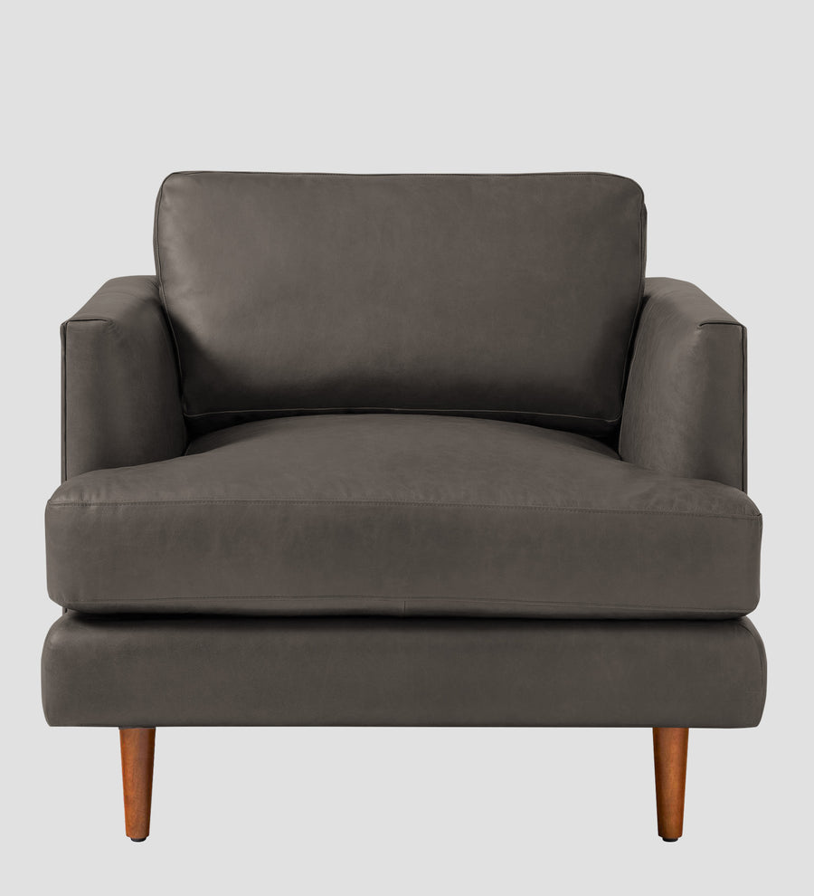 Sterio Leatherette 1 Seater Sofa In Shark Grey Colour - Febonic Living