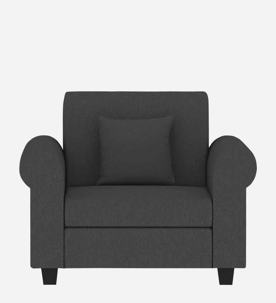 Derado Fabric 1 Seater Sofa In Charcoal Grey Colour - Febonic Living