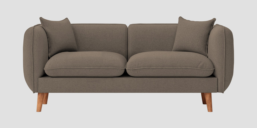 Reva Fabric 2 Seater Sofa In Hazel Beige Colour - Febonic Living