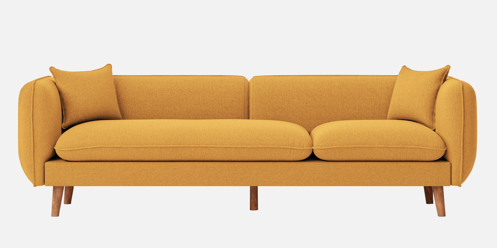 Reva Fabric 3 Seater Sofa In Blush Yellow Colour