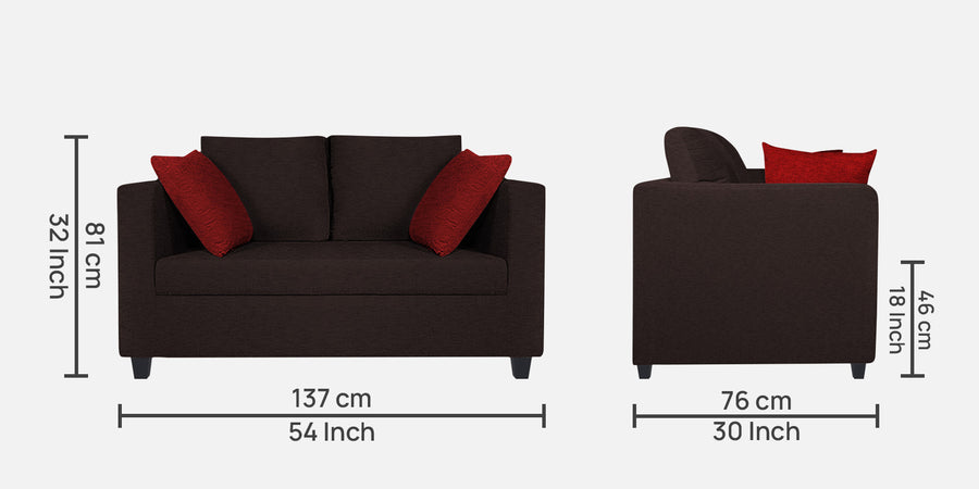 Nuska Fabric 2 Seater Sofa In Dark Brown Colour - Febonic Living