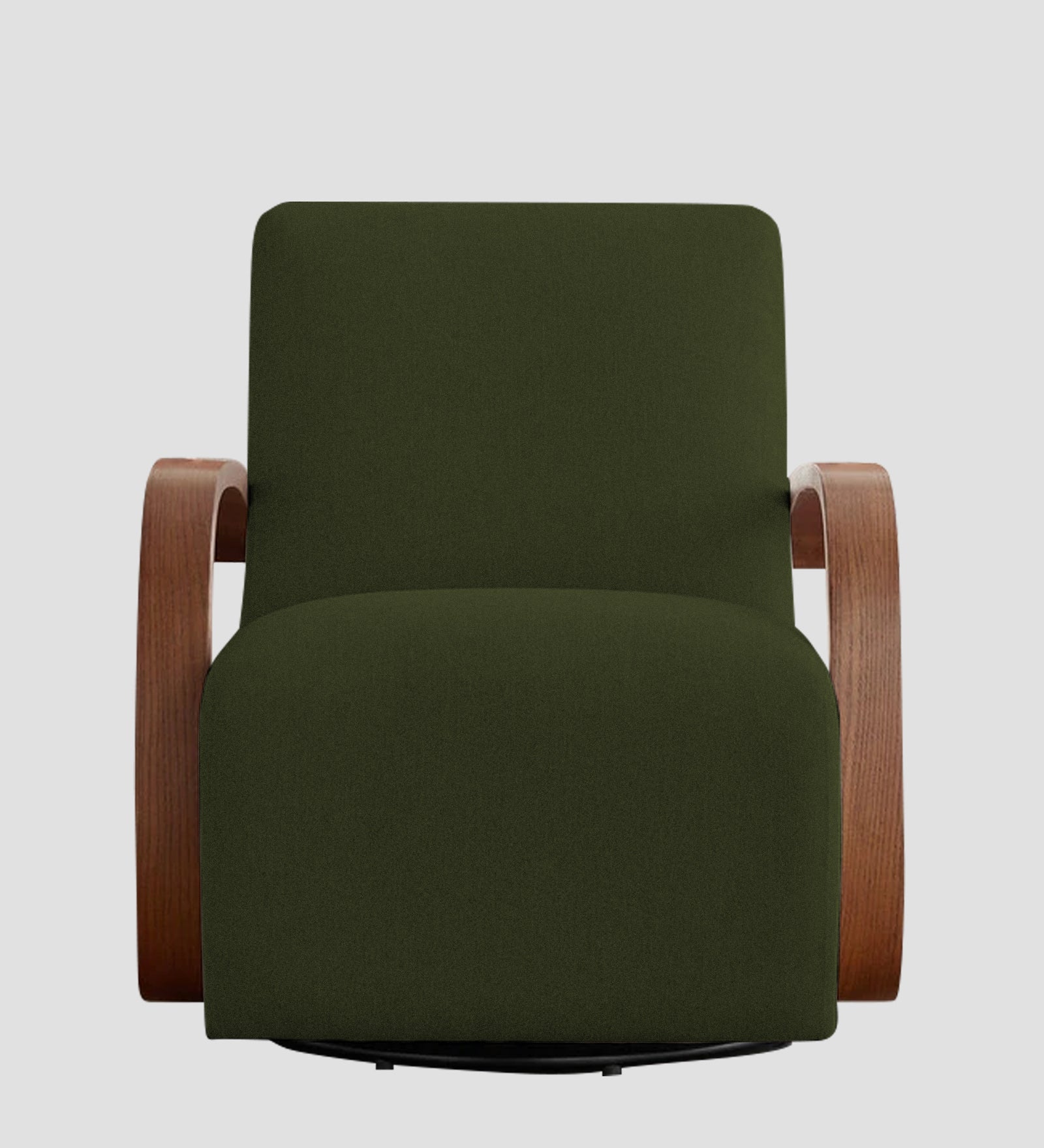 Balma Fabric Swivel Chair in Olive Green Colour