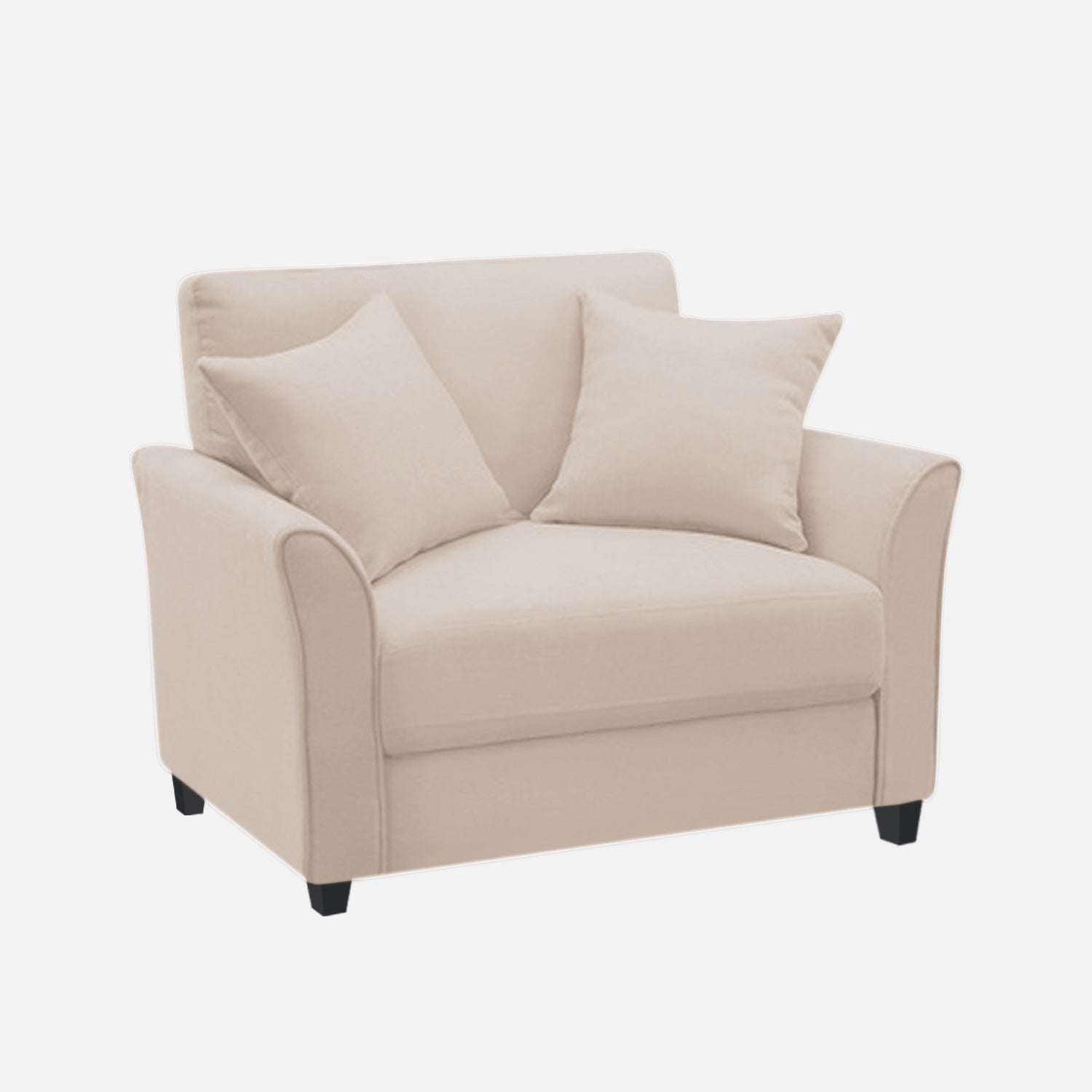 Daroo Velvet 1 Seater Sofa In Camel Beige Colour