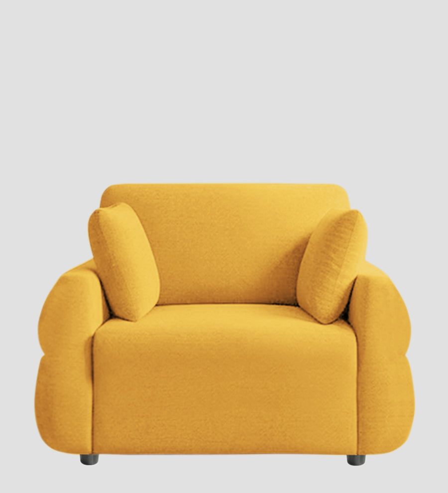 Jack Fabric 1 Seater Sofa In Bold Yellow Colour - Febonic Living