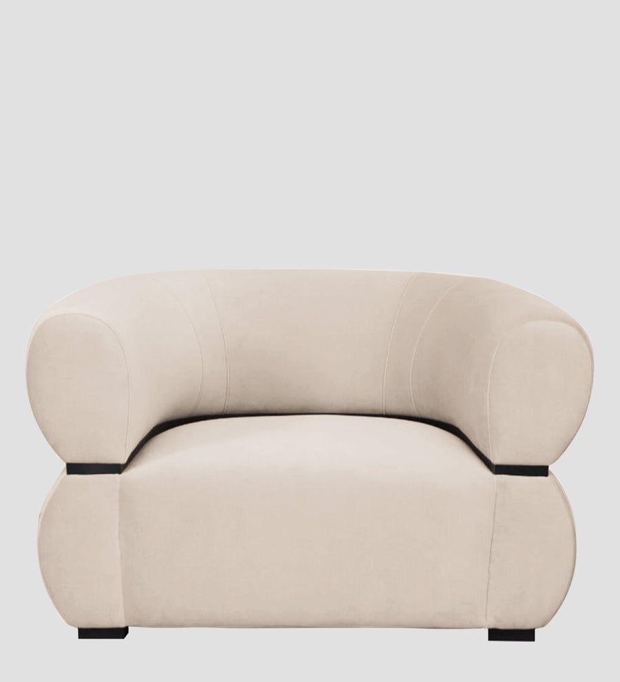 Kula Velvet 1 Seater Sofa In Camel Beige Colour - Febonic Living