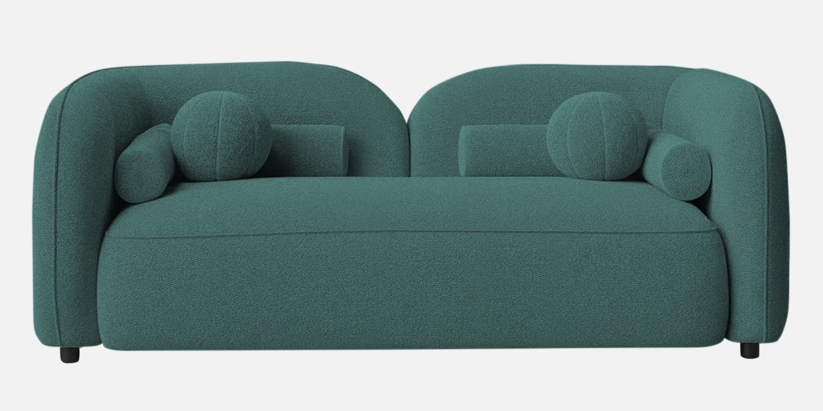 Corny Fur Fabric 2 Seater Sofa in Bark Green Colour