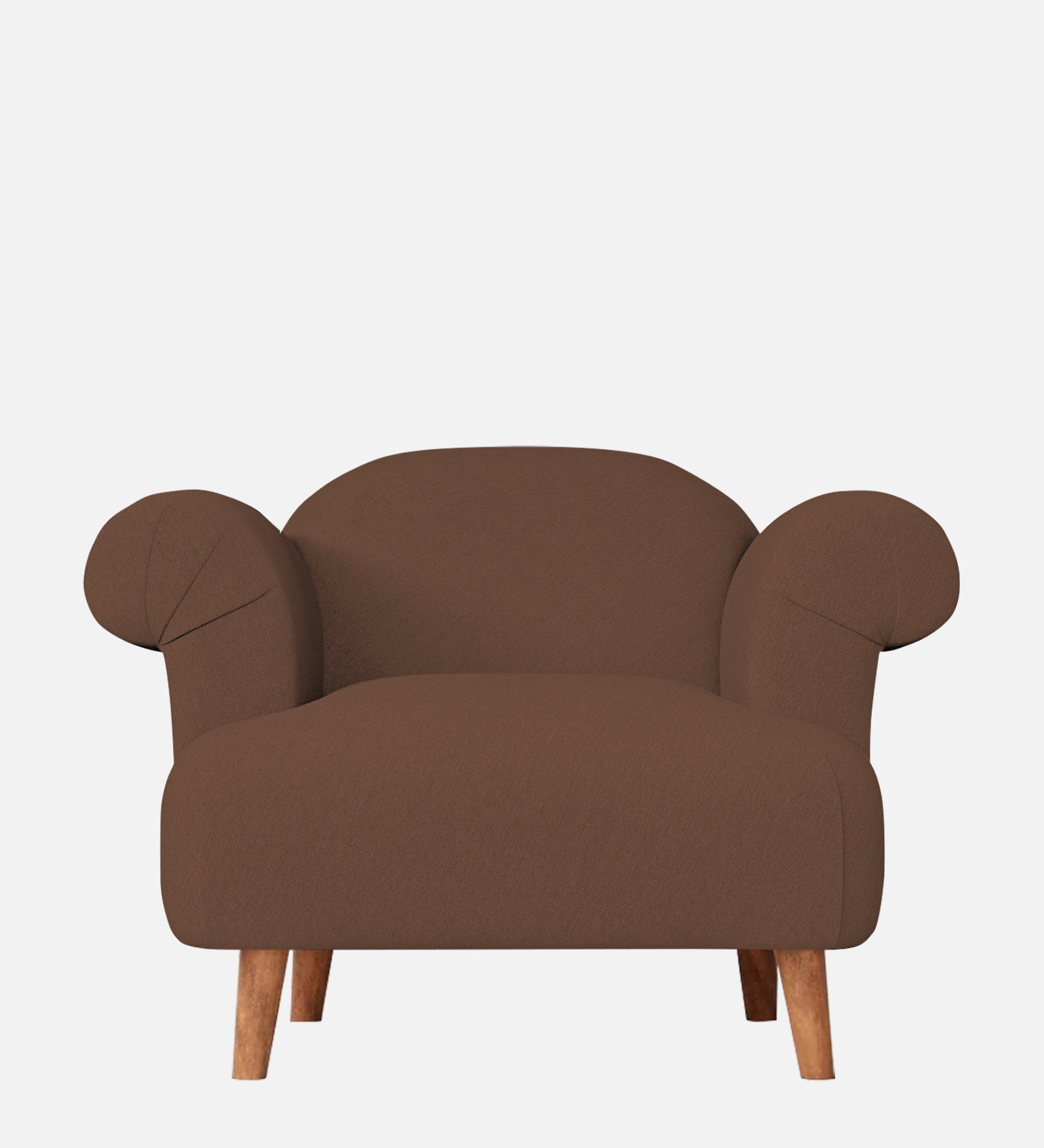 Barber Fabric 1 Seater Sofa in Ash Brown Colour