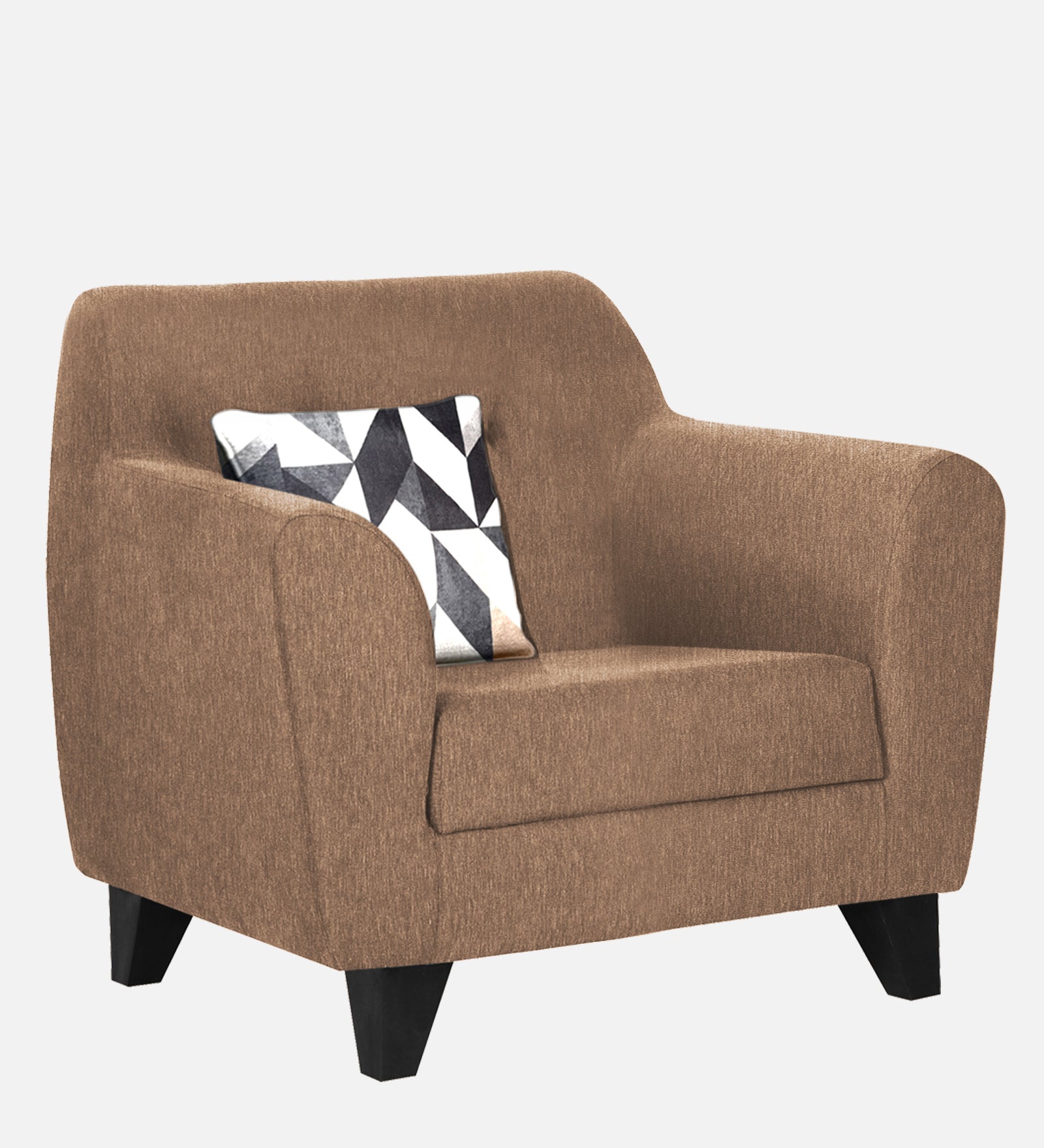 Melaan Fabric 1 Seater Sofa In Cosmic Beige Colour