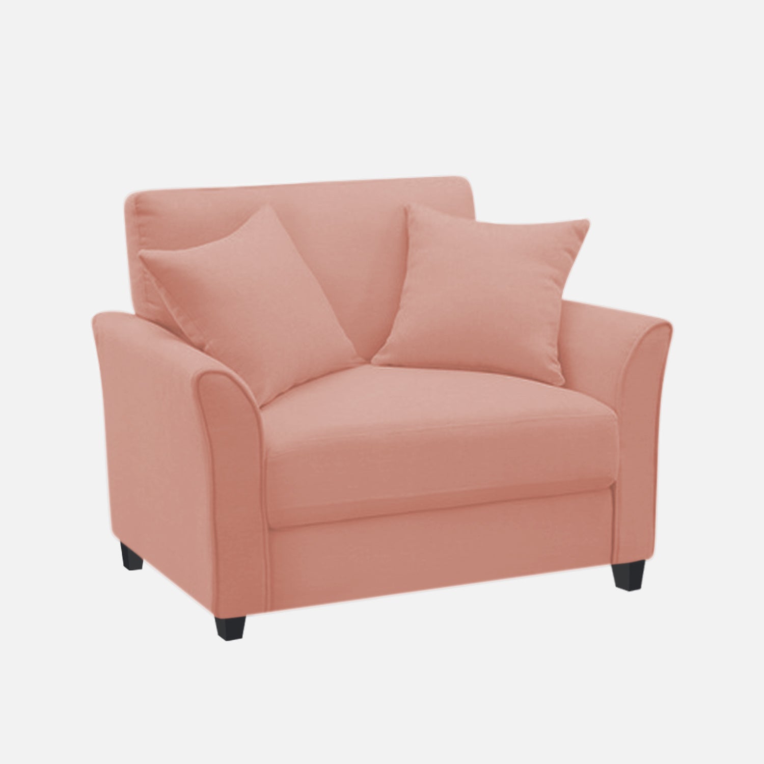 Daroo Velvet 1 Seater Sofa In Blush Pink Colour