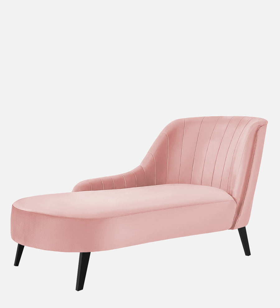 Flora Velvet Lhs Chaise Lounger In Millennial Pink Colour - Febonic Living