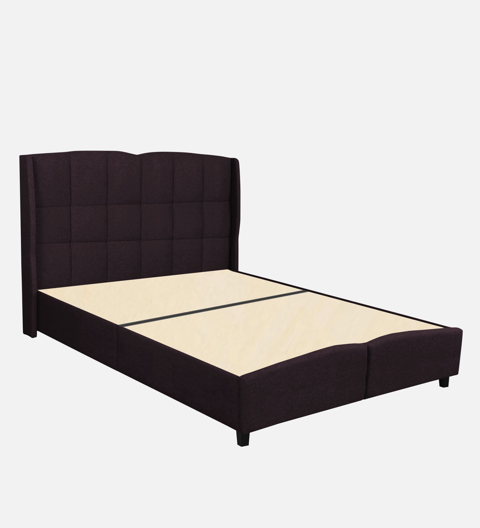 Jovi Velvet Queen Size Bed In Dark Brown Colour