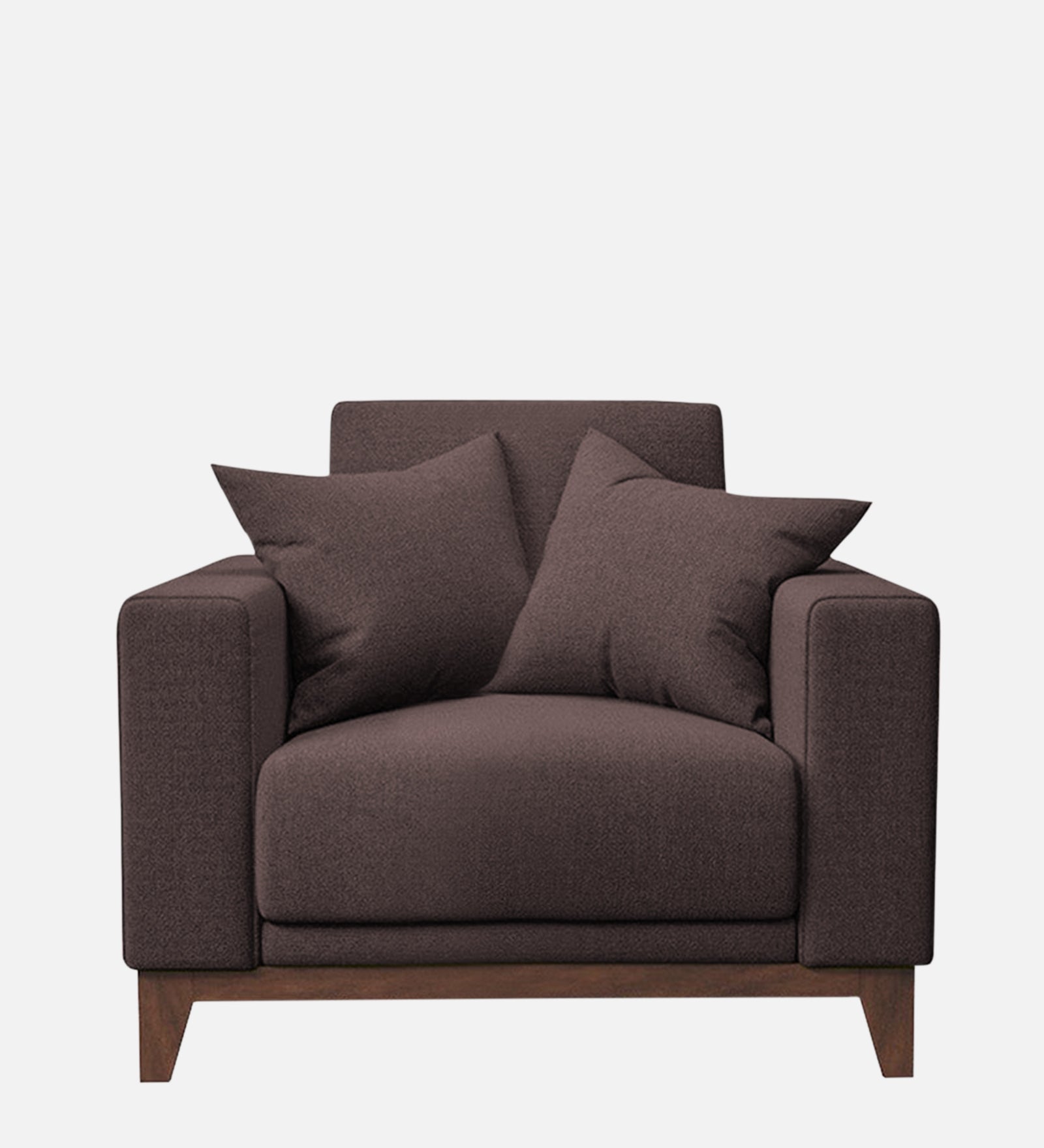 Luca Fabric 1 Seater Sofa in Night Brown Colour