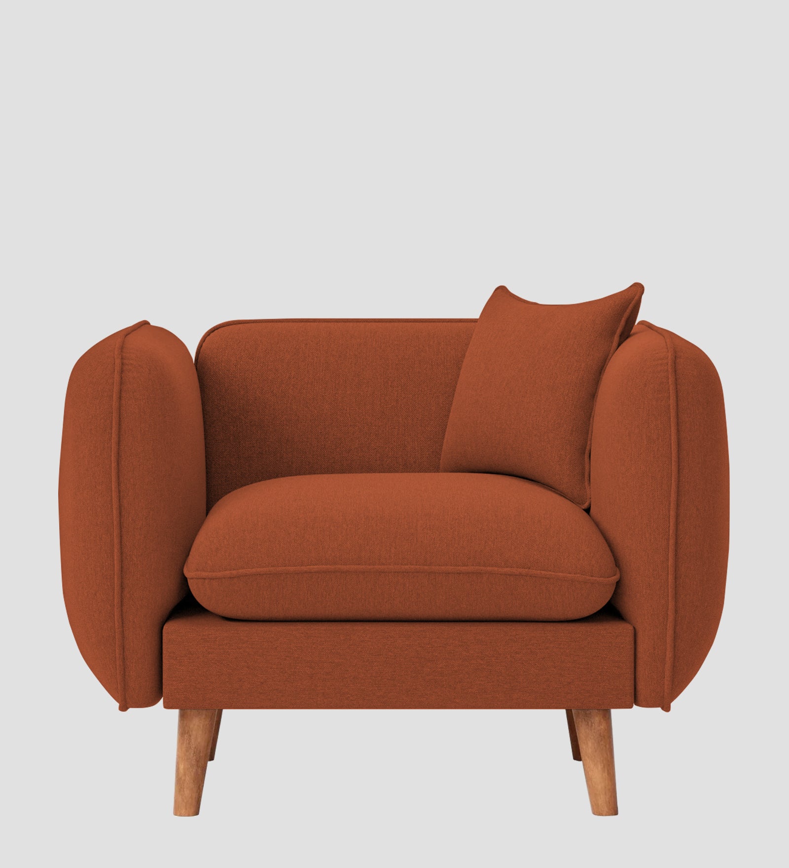 Reva Fabric 1 Seater Sofa In  Royal Orange Colour - Febonic Living