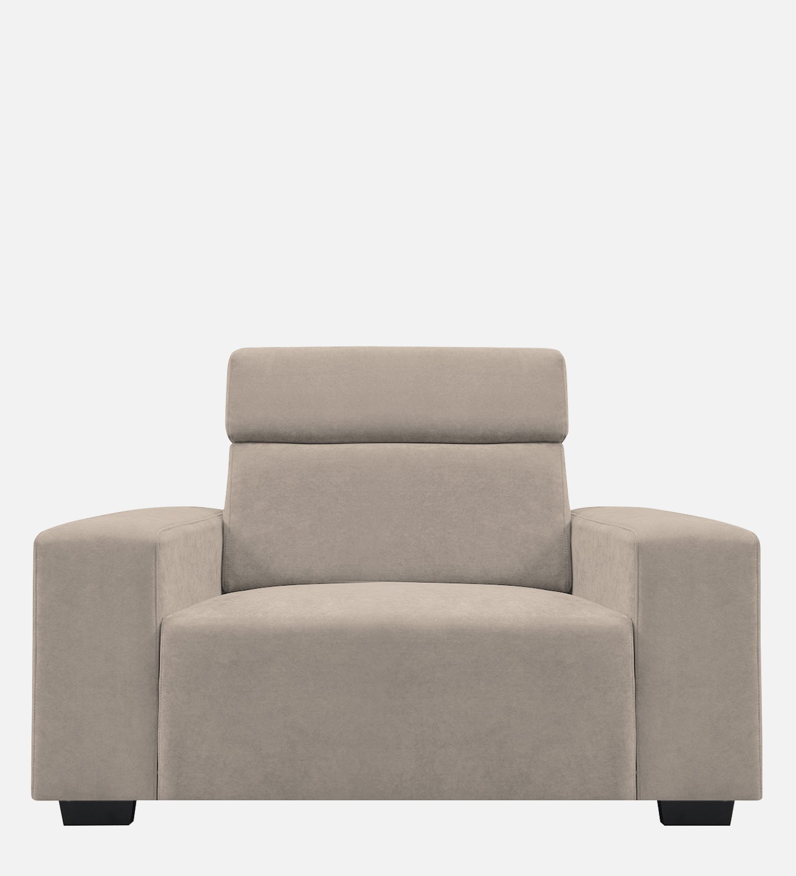 Hiro Fabric 1 Seater Sofa In Oat Beige Colour