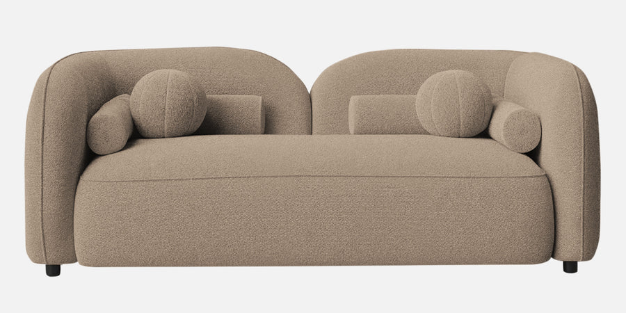 Corny Boucle Fabric 2 Seater Sofa In Mushroom Beige Colour - Febonic Living