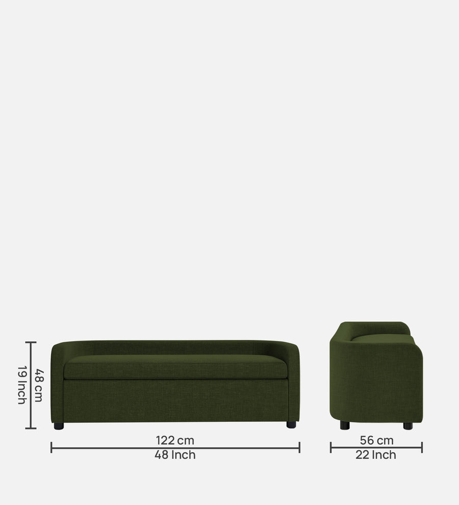 Cooper Fabric Storage Bench In Olive Green Colour - Febonic Living