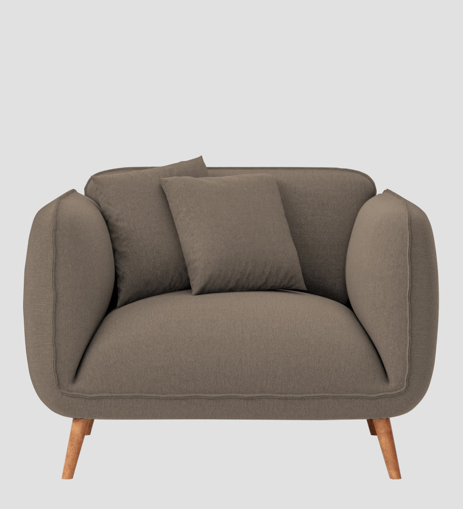 Zia Fabric 1 Seater Sofa In Hazel Beige Colour - Febonic Living