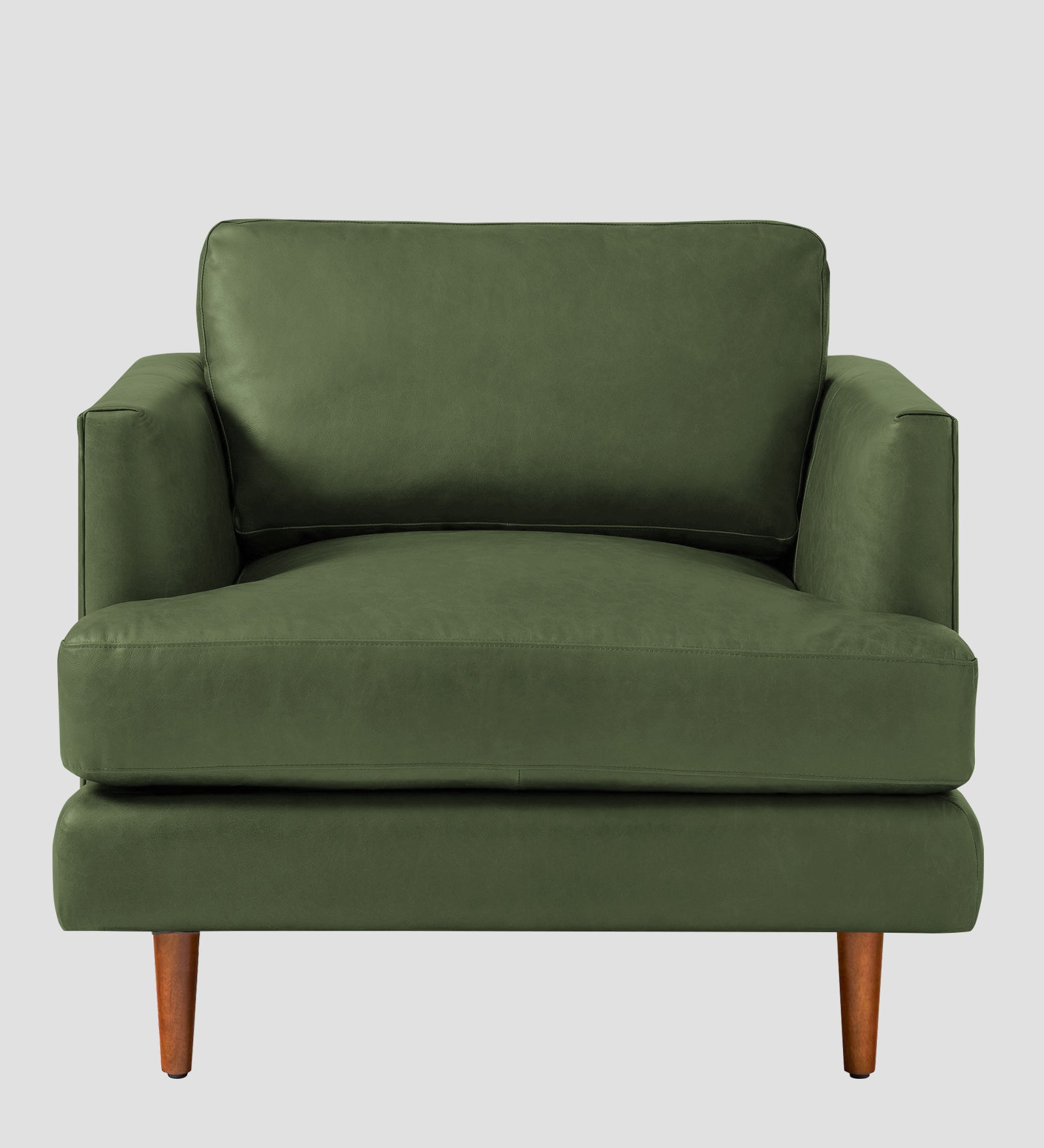 Sterio Leatherette 1 Seater Sofa In  Moss Green Colour - Febonic Living