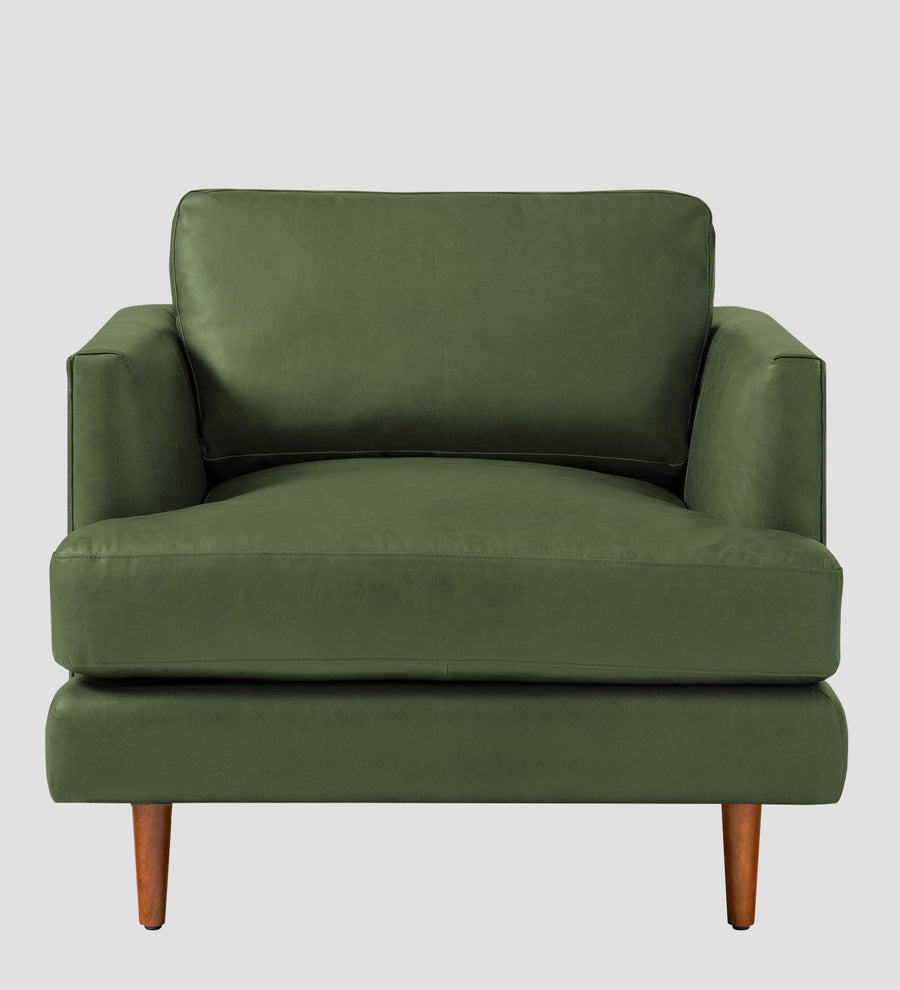 Sterio Leatherette 1 Seater Sofa In Moss Green Colour - Febonic Living