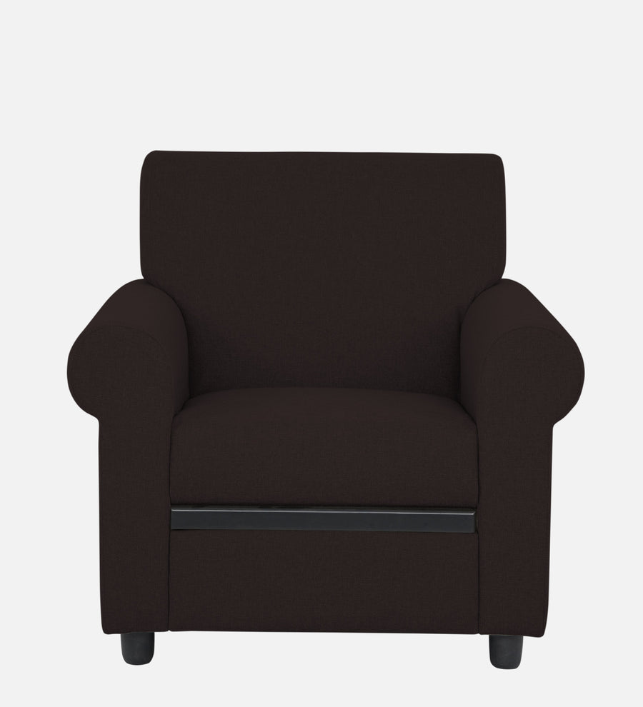 Ribby Fabric 1 Seater Sofa In Dark Brown Colour - Febonic Living