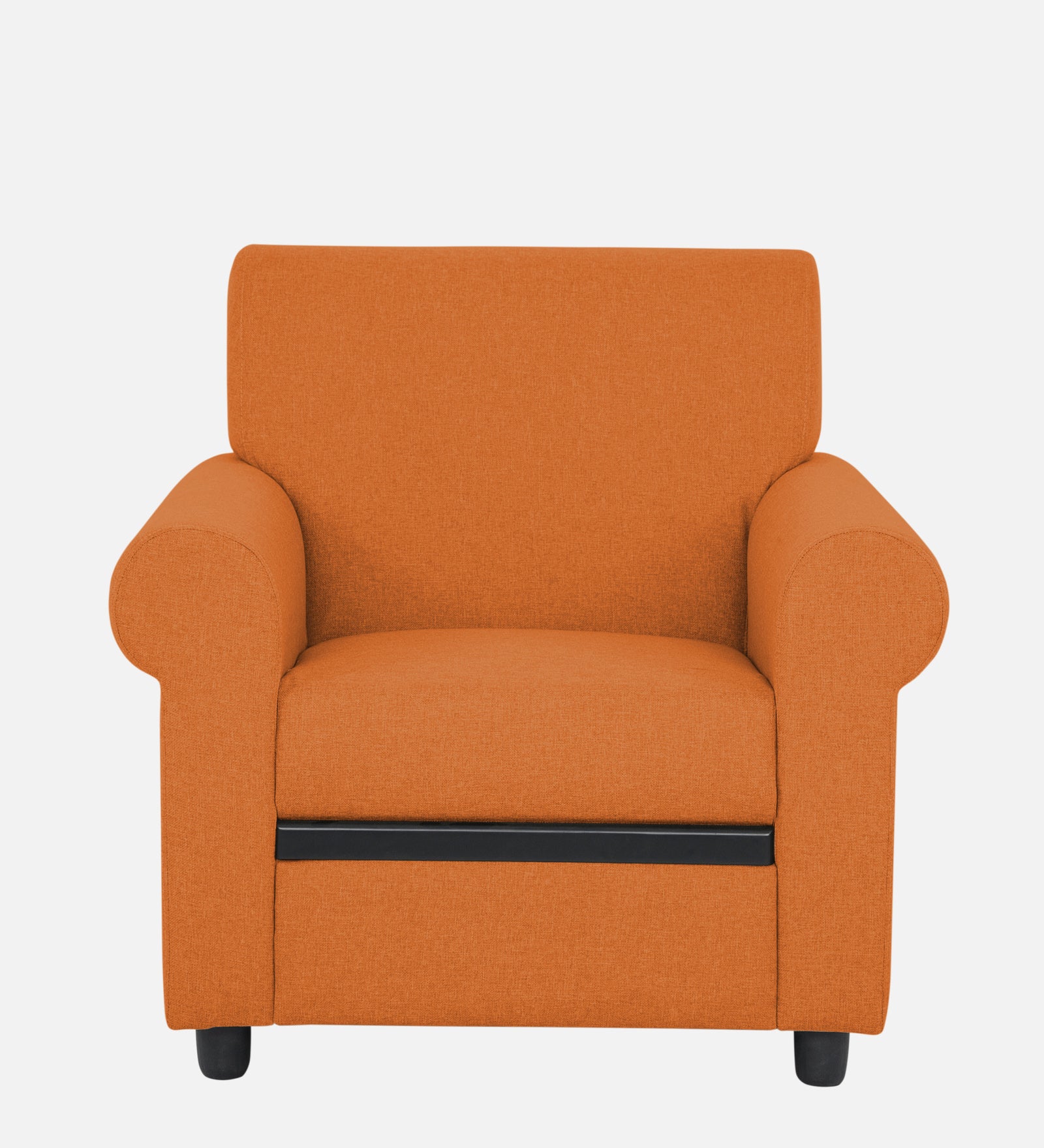 Ribby Fabric 1 Seater Sofa in Dark Orange Colour