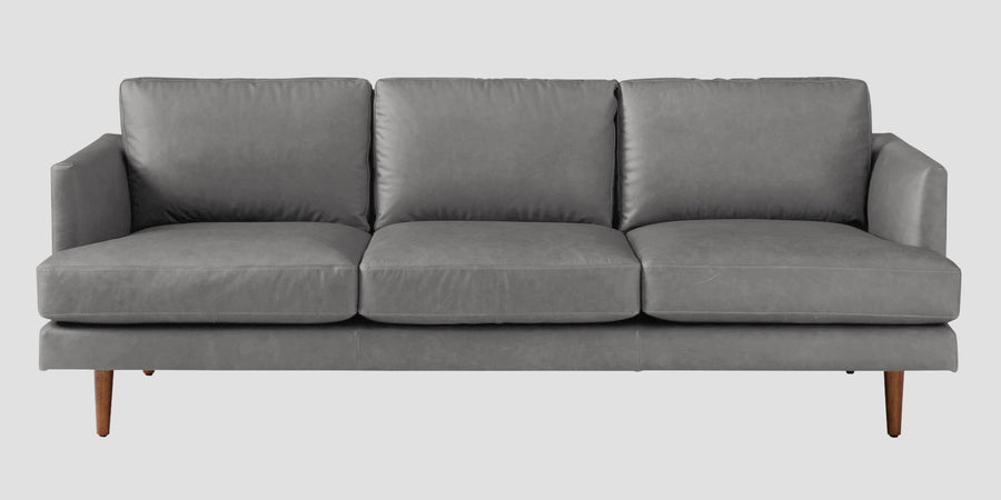 Sterio Leatherette 3 Seater Sofa In Dim Grey Colour - Febonic Living