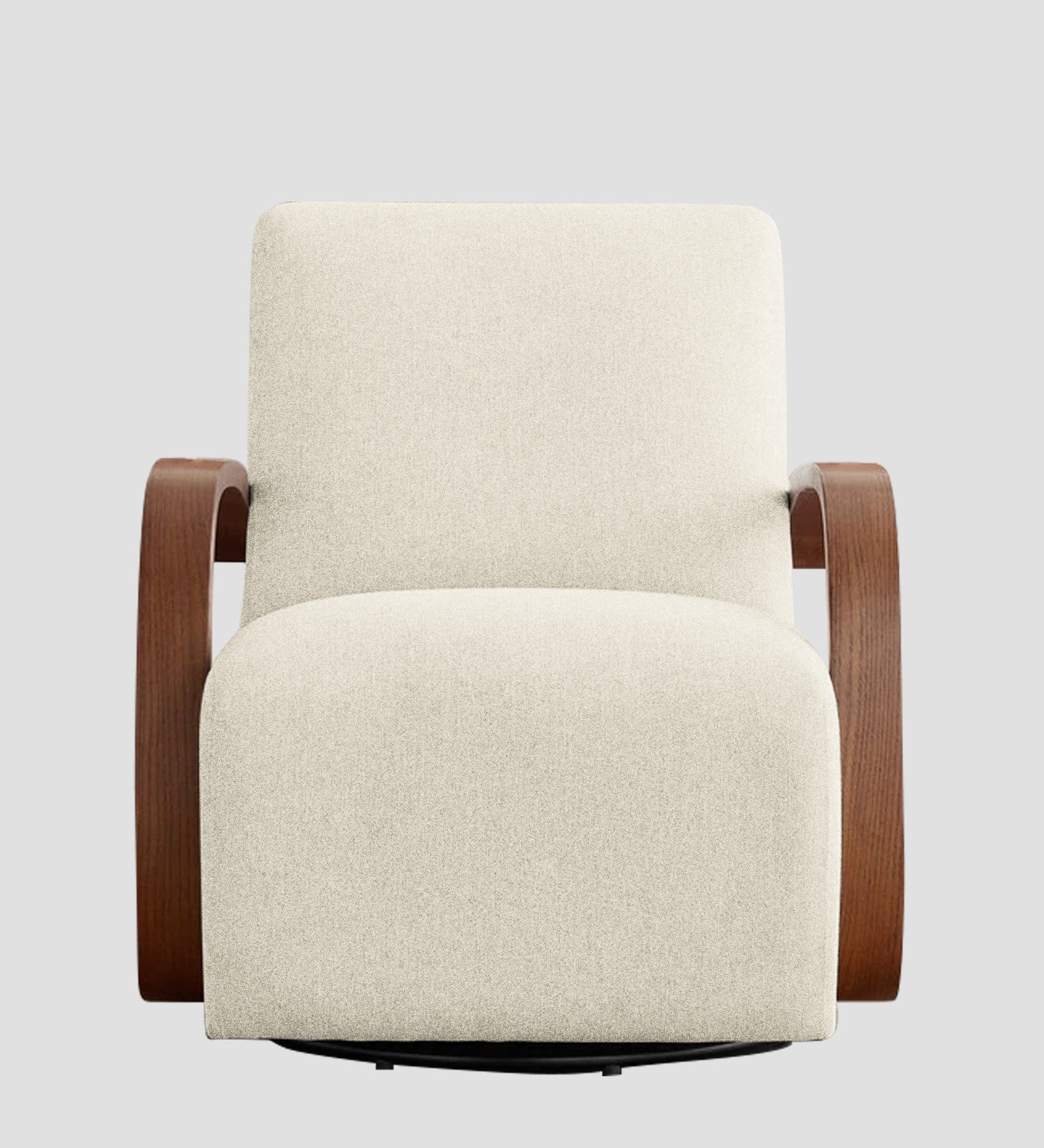 Balma Fabric Swivel Chair in Ivory Cream Colour