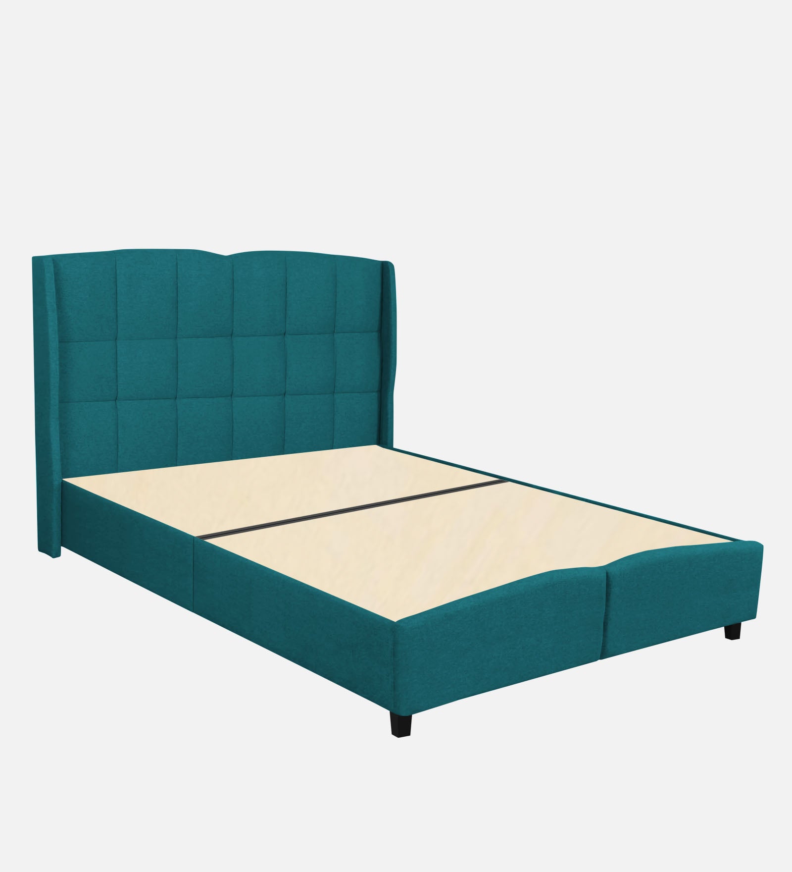 Jovi Velvet Queen Size Bed In Pine Green In Colour