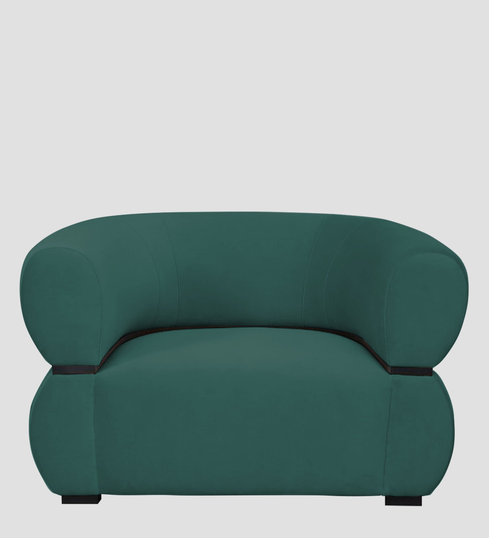 Kula Velvet 1 Seater Sofa In Pine Green Colour