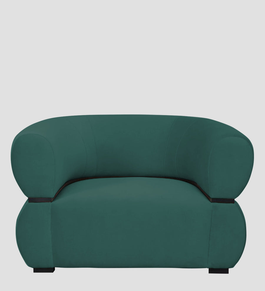 Kula Velvet 1 Seater Sofa In Pine Green Colour - Febonic Living