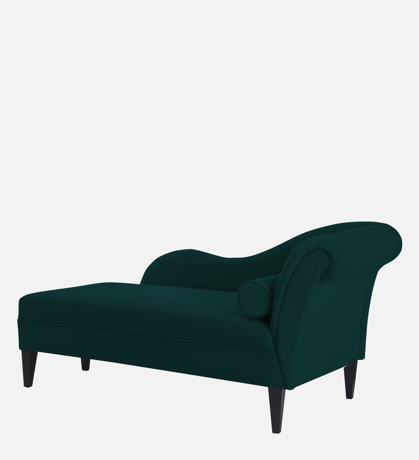 Rana Velvet LHS Chaise Lounger In Forest Green Colour